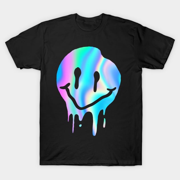 Happy Face Melt Trippy Design T-Shirt by UNDERGROUNDROOTS